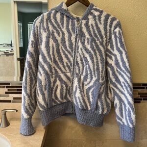 Tommy Bahama Zebra Zipup Sweater - XS